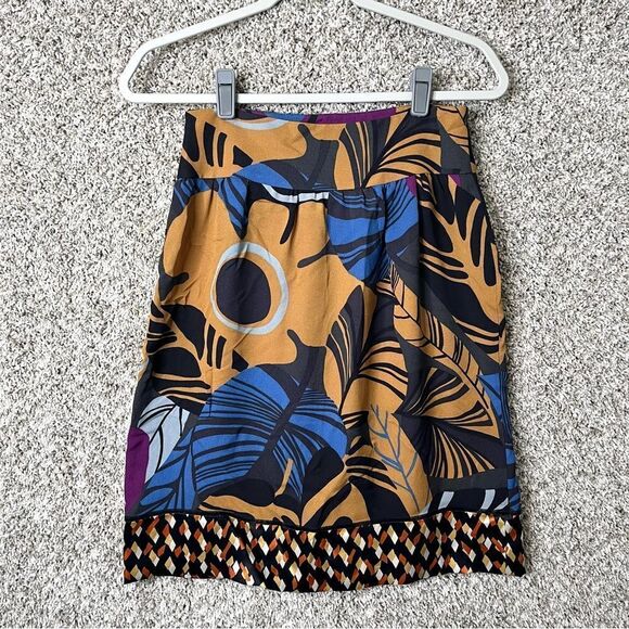 Missoni Skirt Women’s 6 Colorful Floral and Leaf Patterned 100% Silk Pencil - Picture 2 of 5